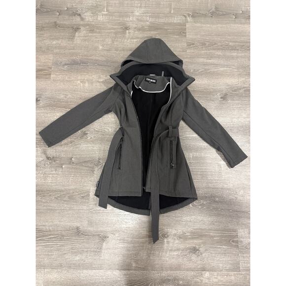 Steve Madden Jacket Hooded Dark Gray Rain Coat Women SP - Picture 1 of 5
